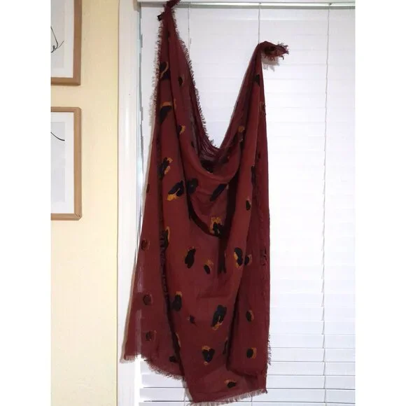 Madewell Lightweight Jacquard Scarf  Stained Mahogany - Picture 2 of 4